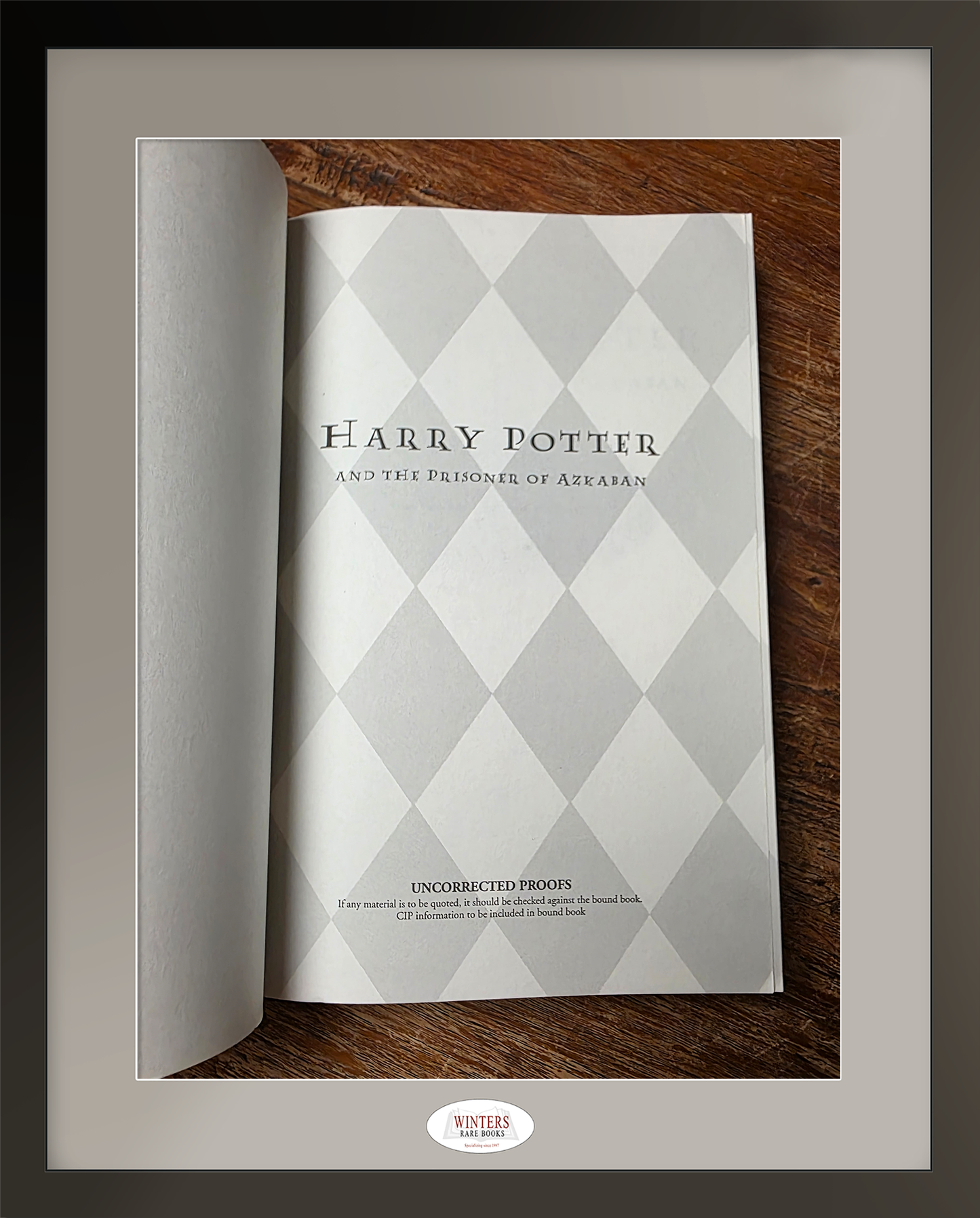 Near pristine Advanced Reader Copy (ARC) of Harry Potter and the Prisoner of Azkaban - US edition