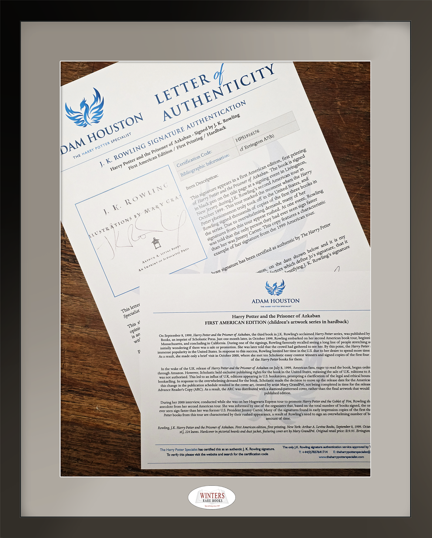 Harry Potter and the Prisoner of Azkaban – Signed first US edition, first printing