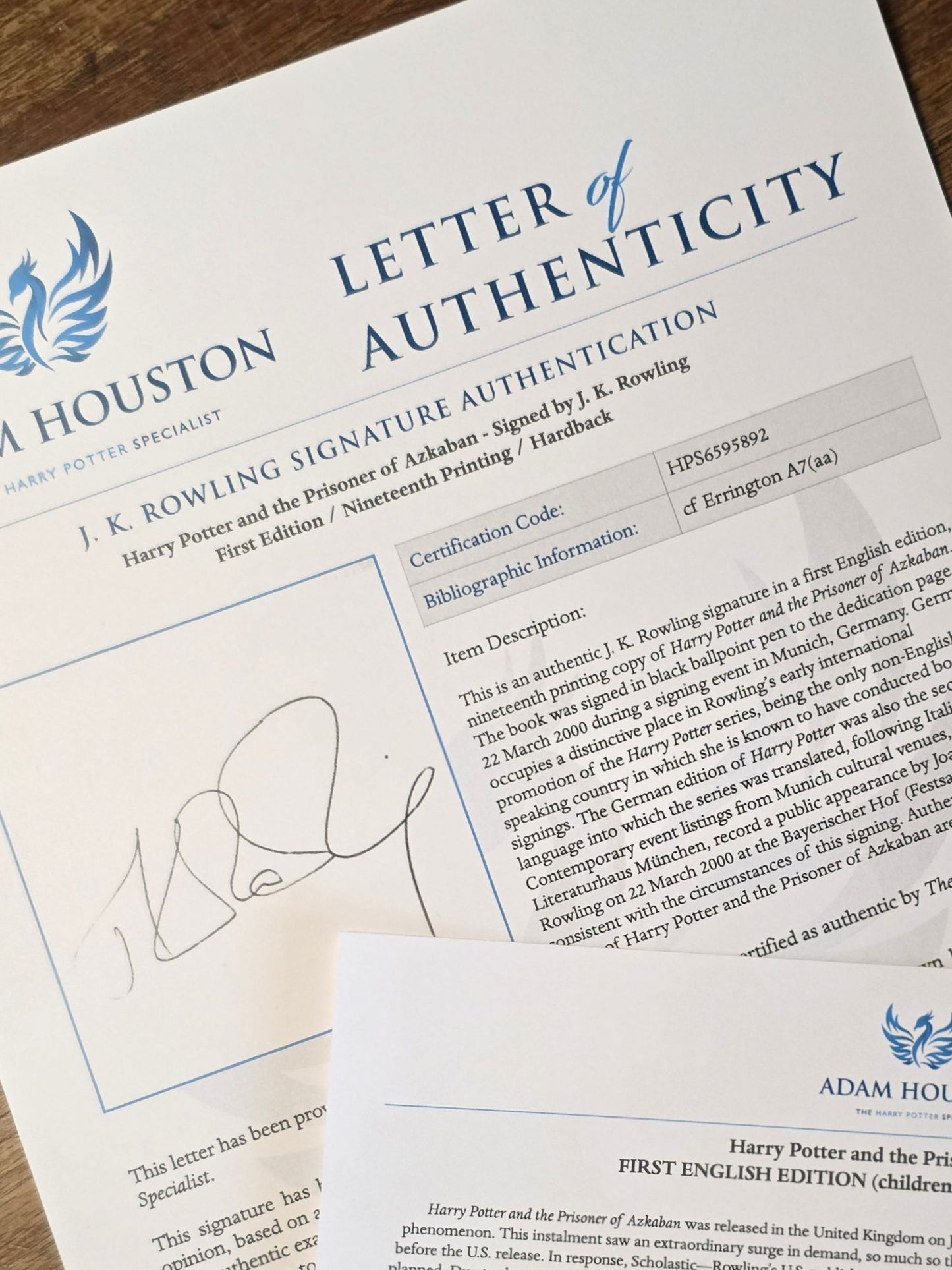 Harry Potter and the Prisoner of Azkaban - Signed