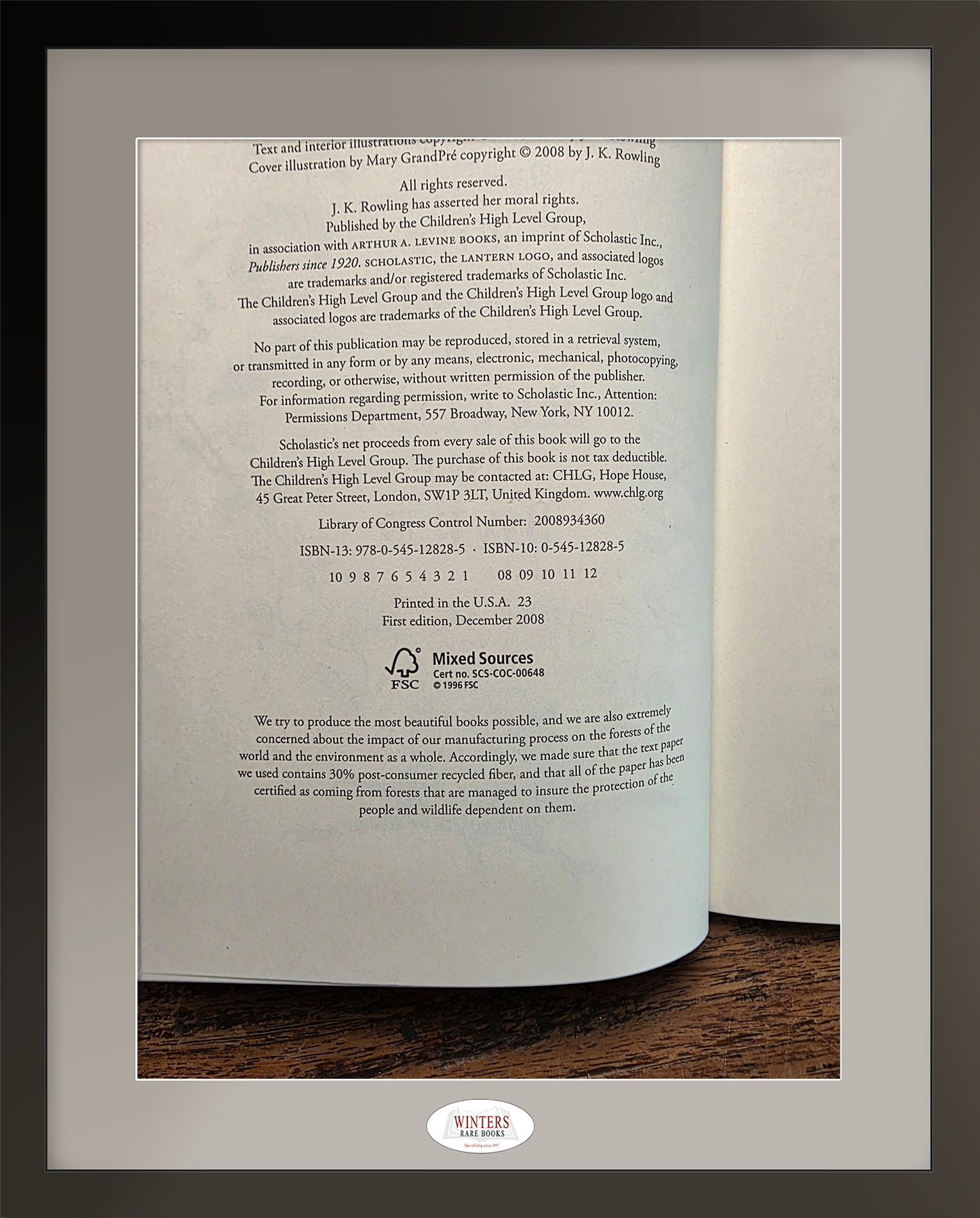 The Tales of Beedle the Bard - EXTREMELY RARE (1/8) signed First American Edition, First Printing