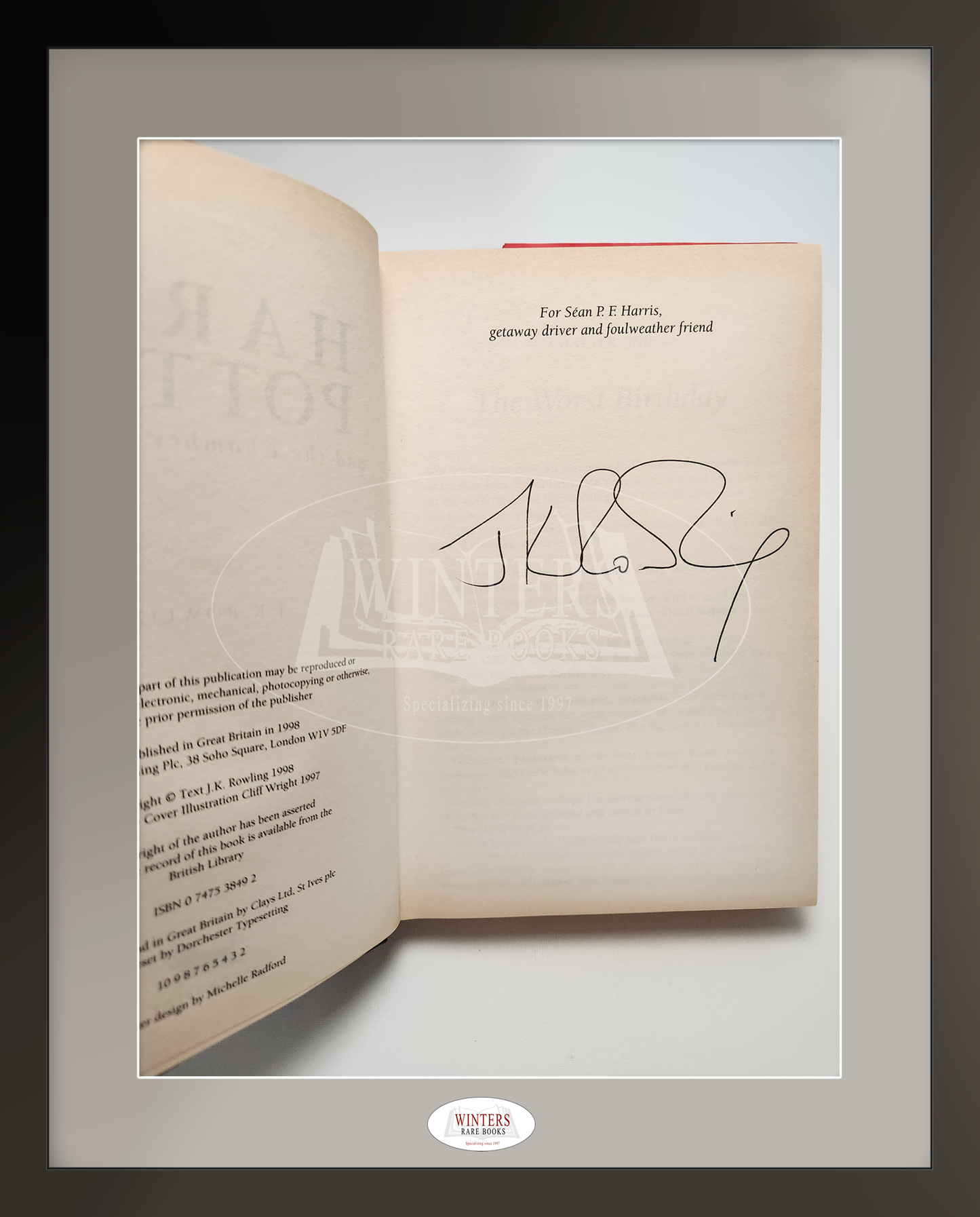 Harry Potter and the Chamber of Secrets – Ultra Rare signed first edition