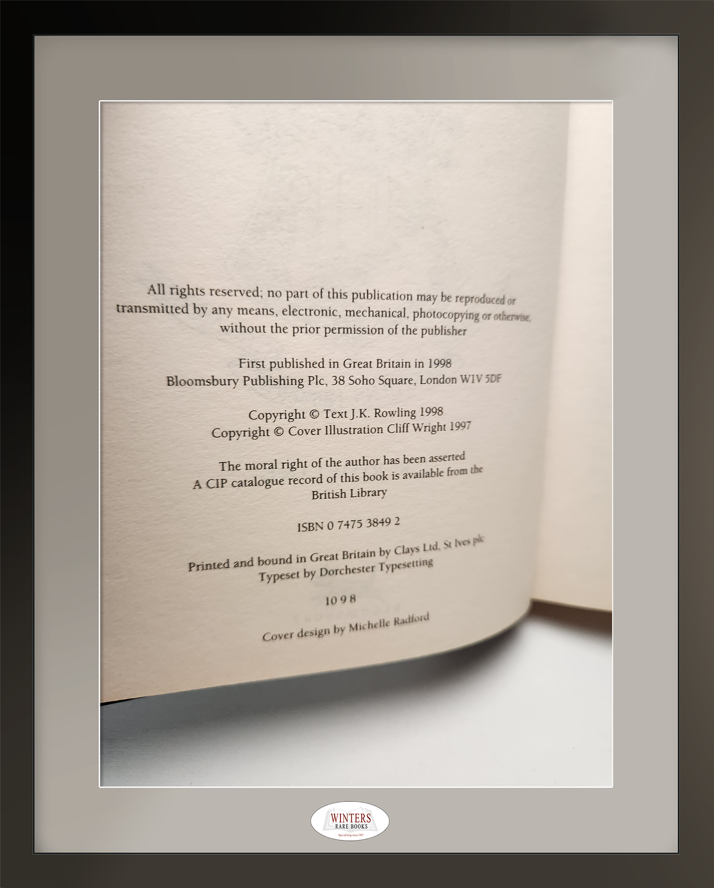 Harry Potter and the Chamber of Secrets - 1st Edition, 8th Printing