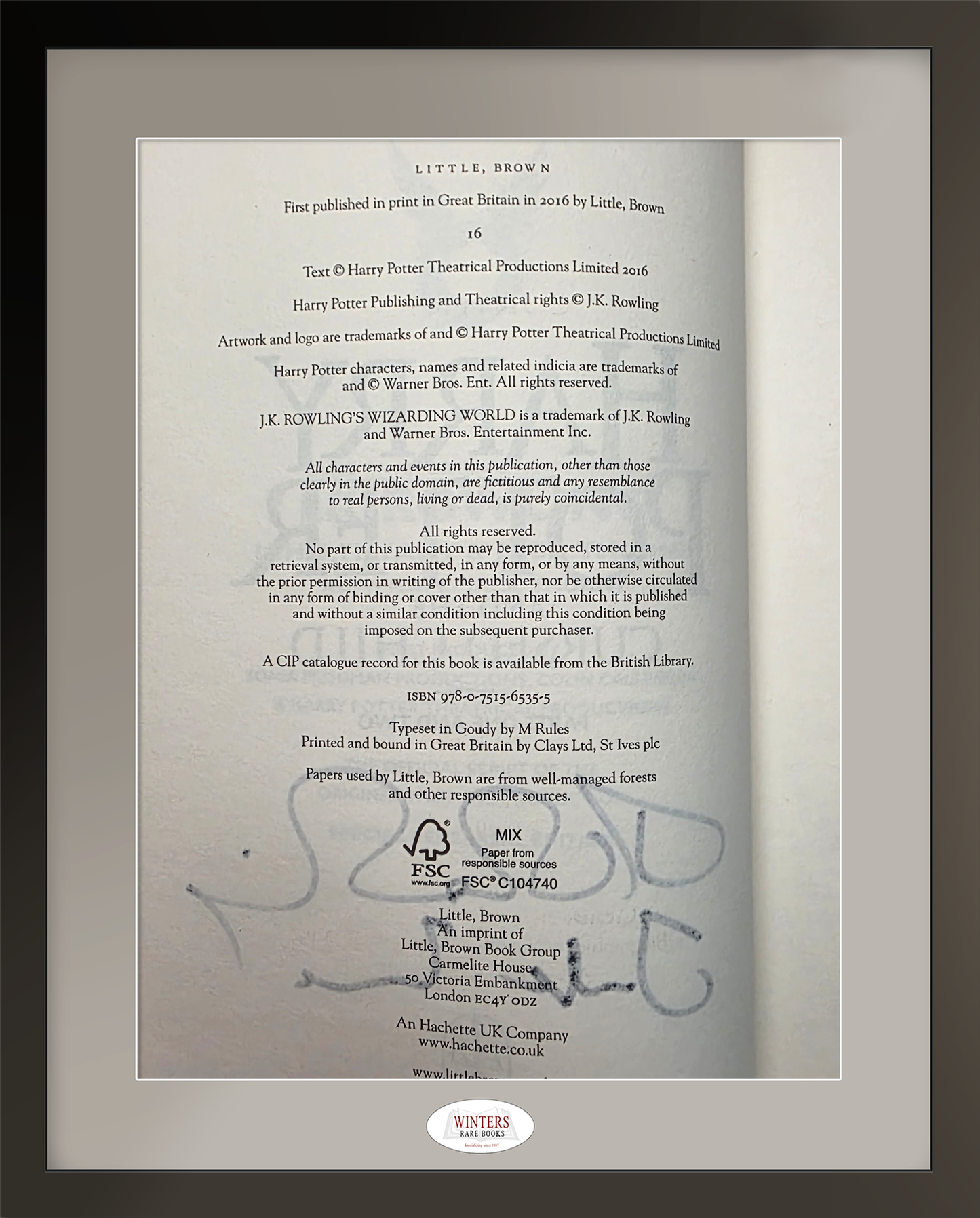 Harry Potter and the Cursed Child – Signed by J.K. Rowling, John Tiffany & Jack Thorne