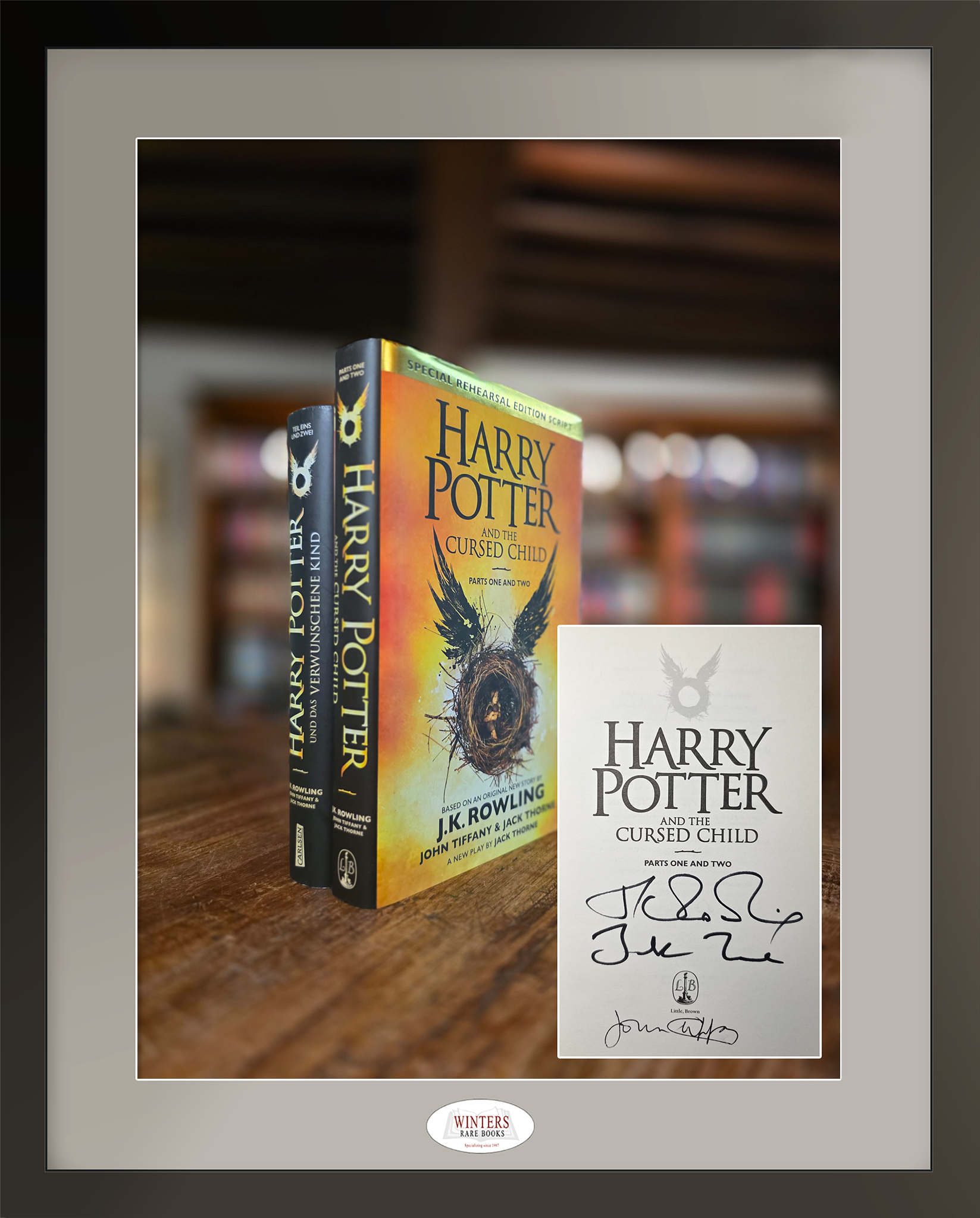 Harry Potter and the Cursed Child tripple signed association copy