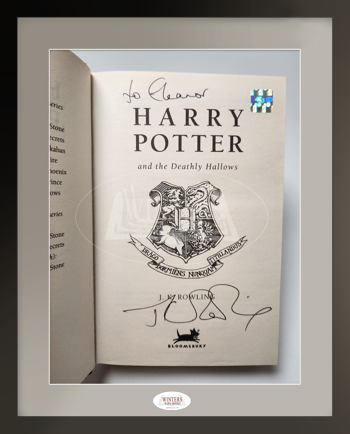 Harry Potter and the Deathly Hallows – Inscribed and Signed with Ephemera