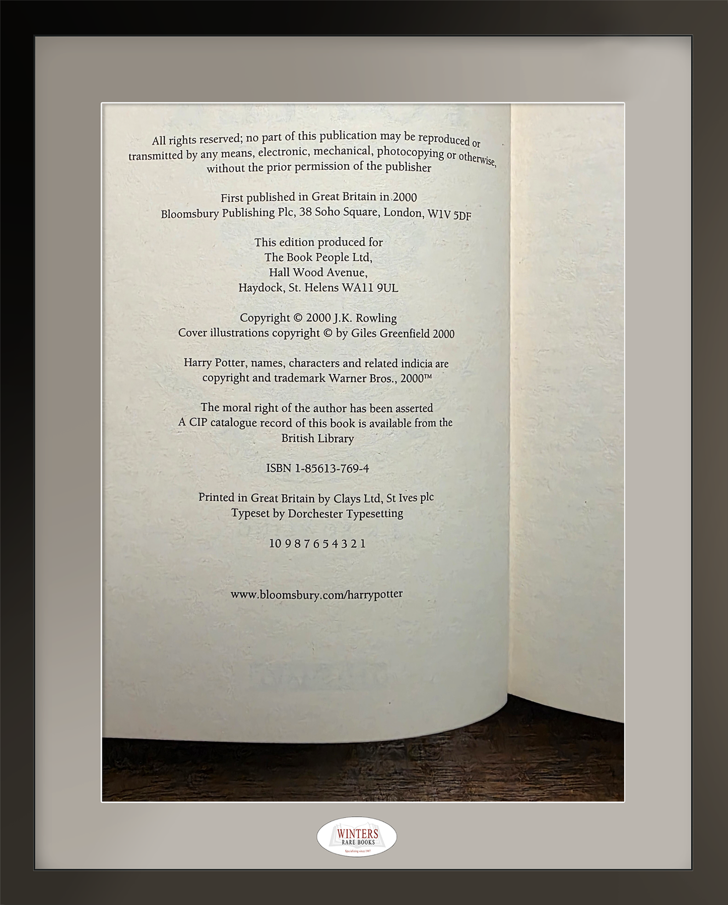 Harry Potter and the Goblet of Fire – Ultra rare (1/3) authentic signed first Ted Smart edition, first printing