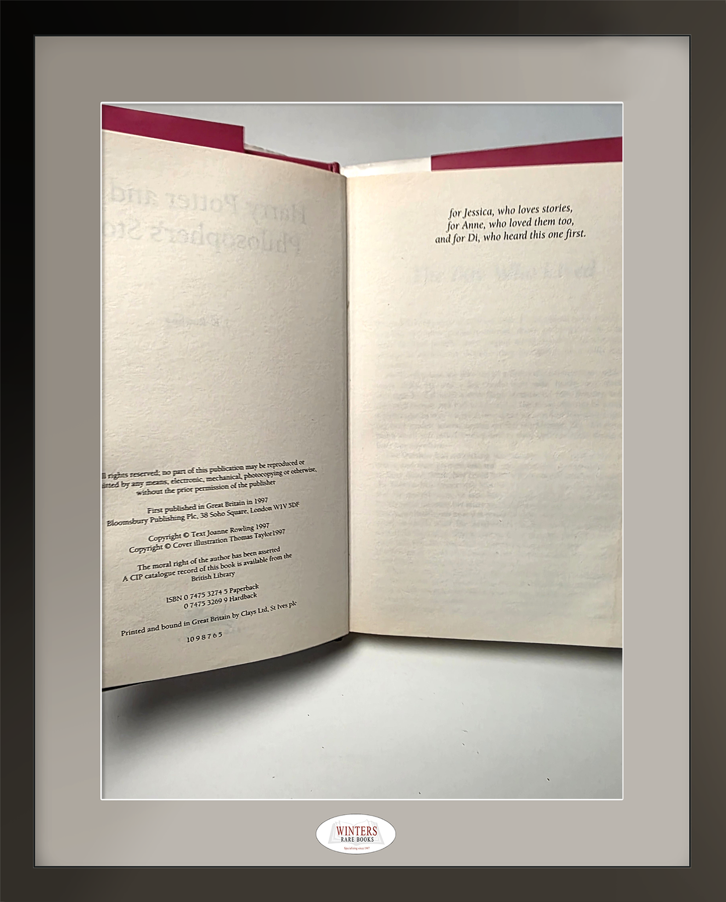 Harry Potter and the Philosopher's Stone - First Hardcover Edition, Fifth Printing