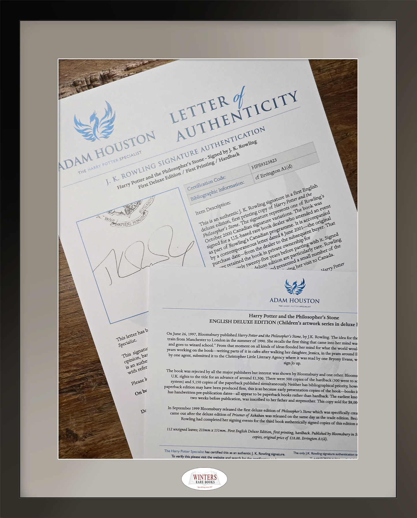 Harry Potter and the Philosopher’s Stone - Deluxe edition, first printing, signed