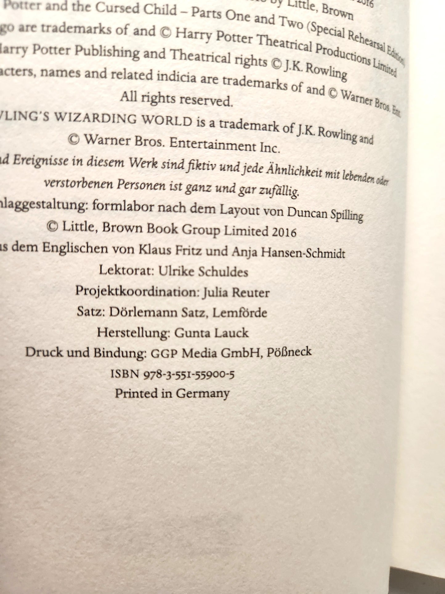 Harry Potter and the Cursed Child – Triple Signed Association Copy