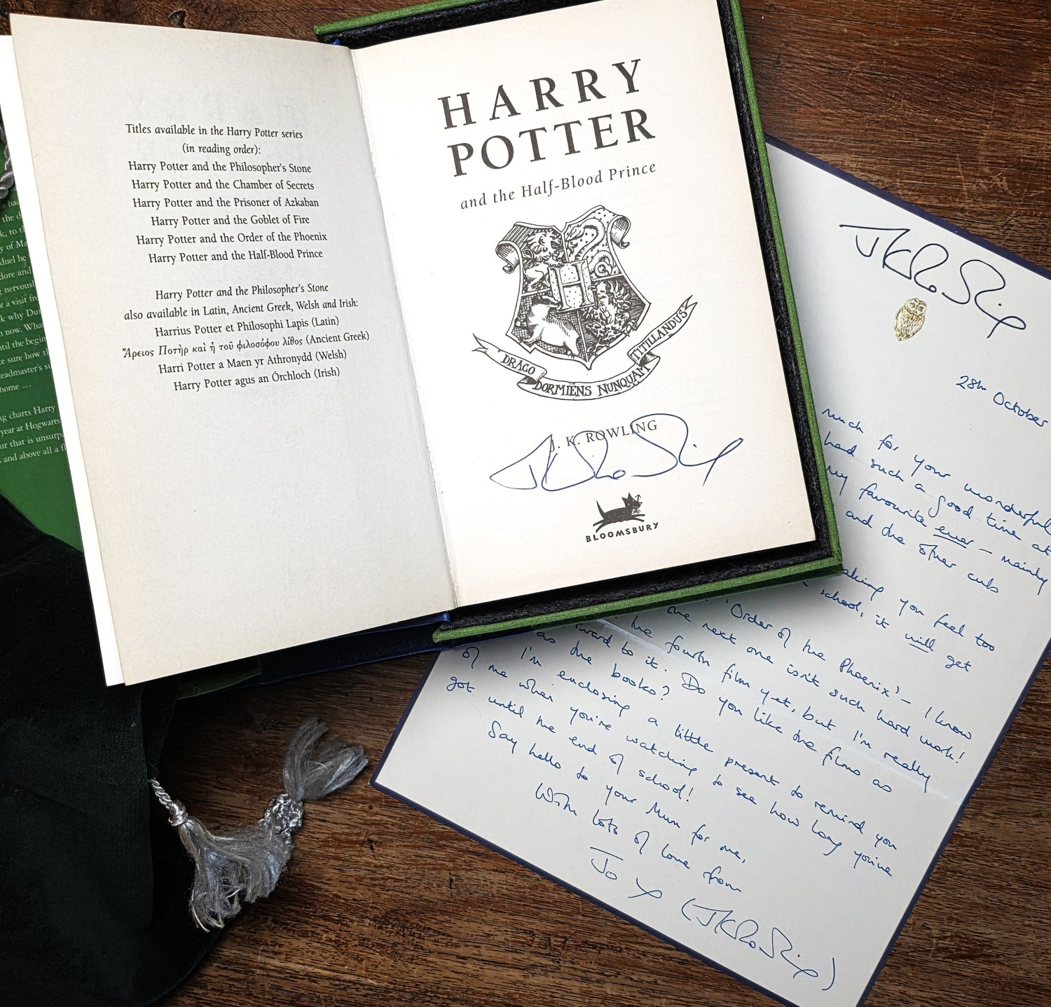 Harry Potter and the Half-Blood Prince signed association copy