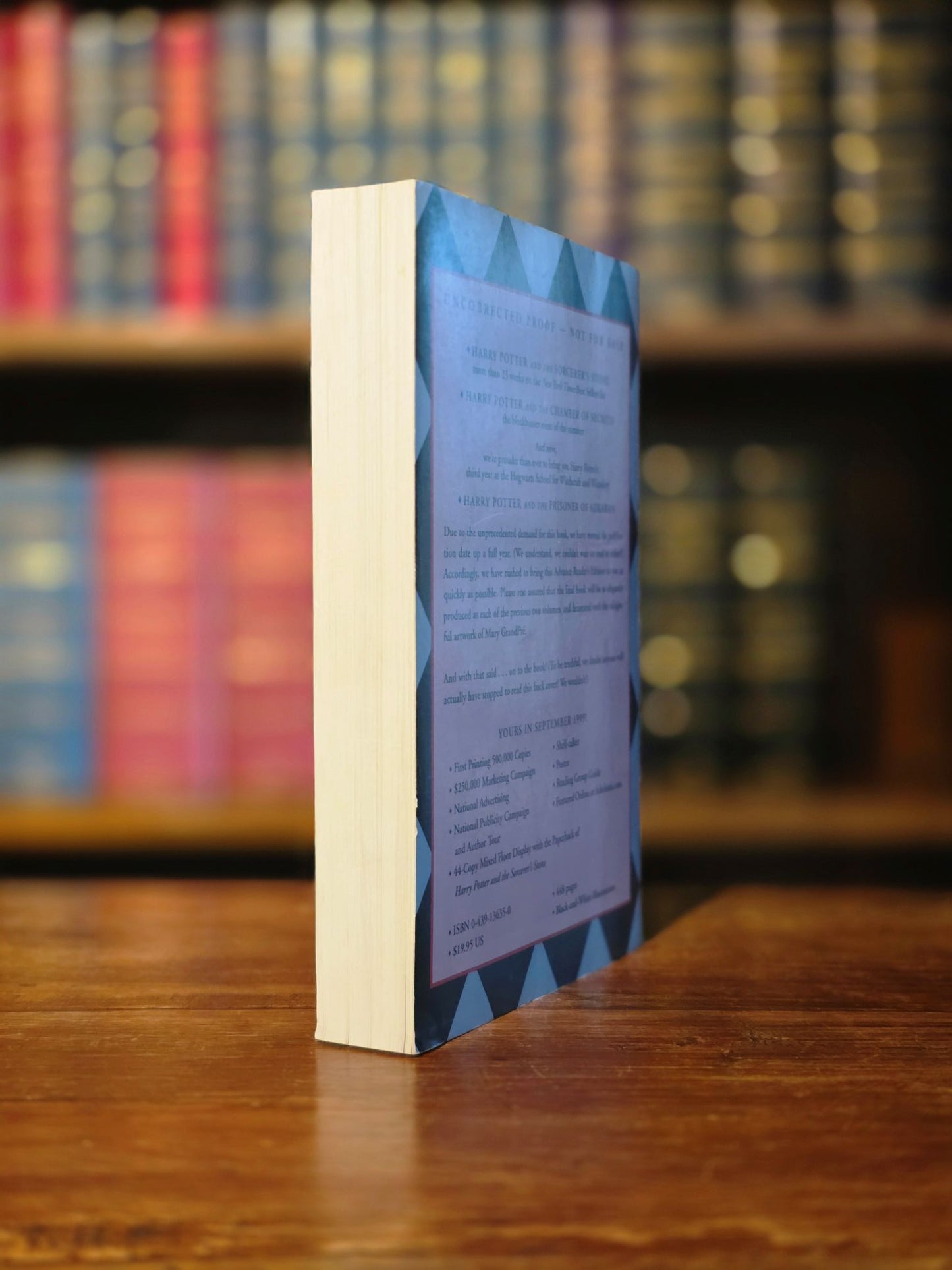 Near pristine Advanced Reader Copy (ARC) of Harry Potter and the Prisoner of Azkaban