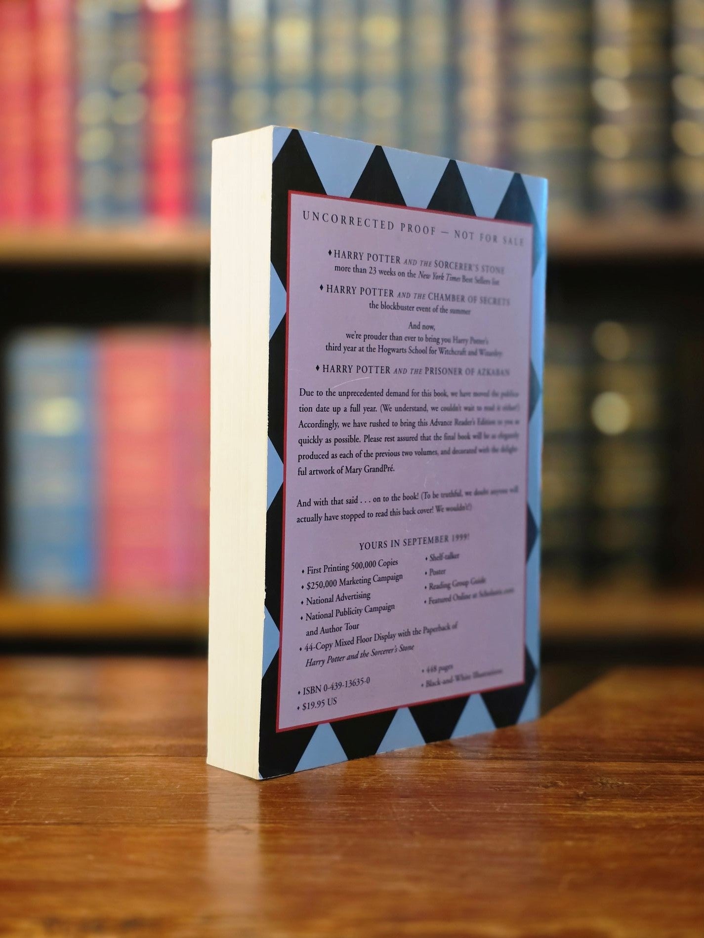 Near pristine Advanced Reader Copy (ARC) of Harry Potter and the Prisoner of Azkaban