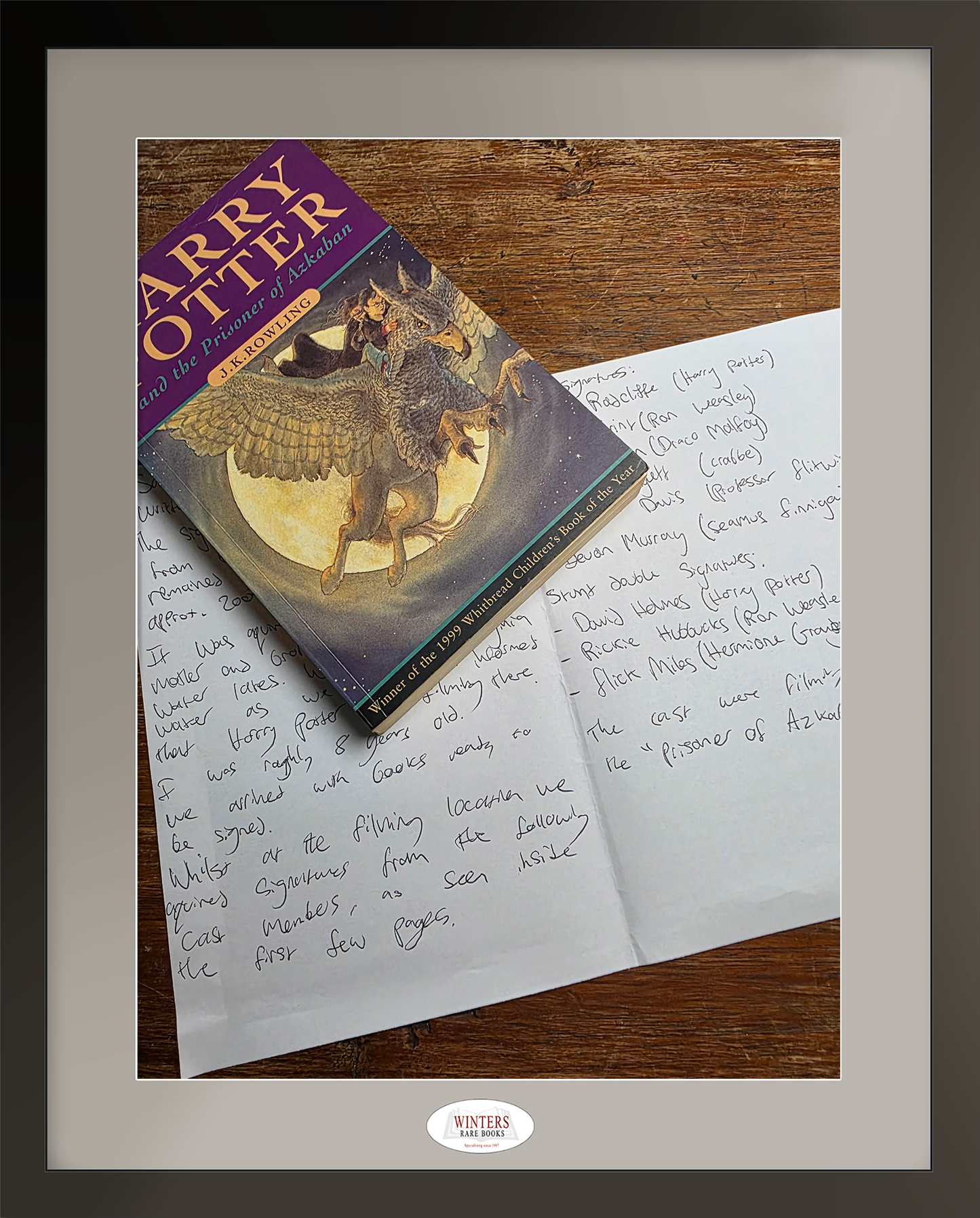 Harry Potter and the Prisoner of Azkaban - Signed by the main cast and stunt doubles