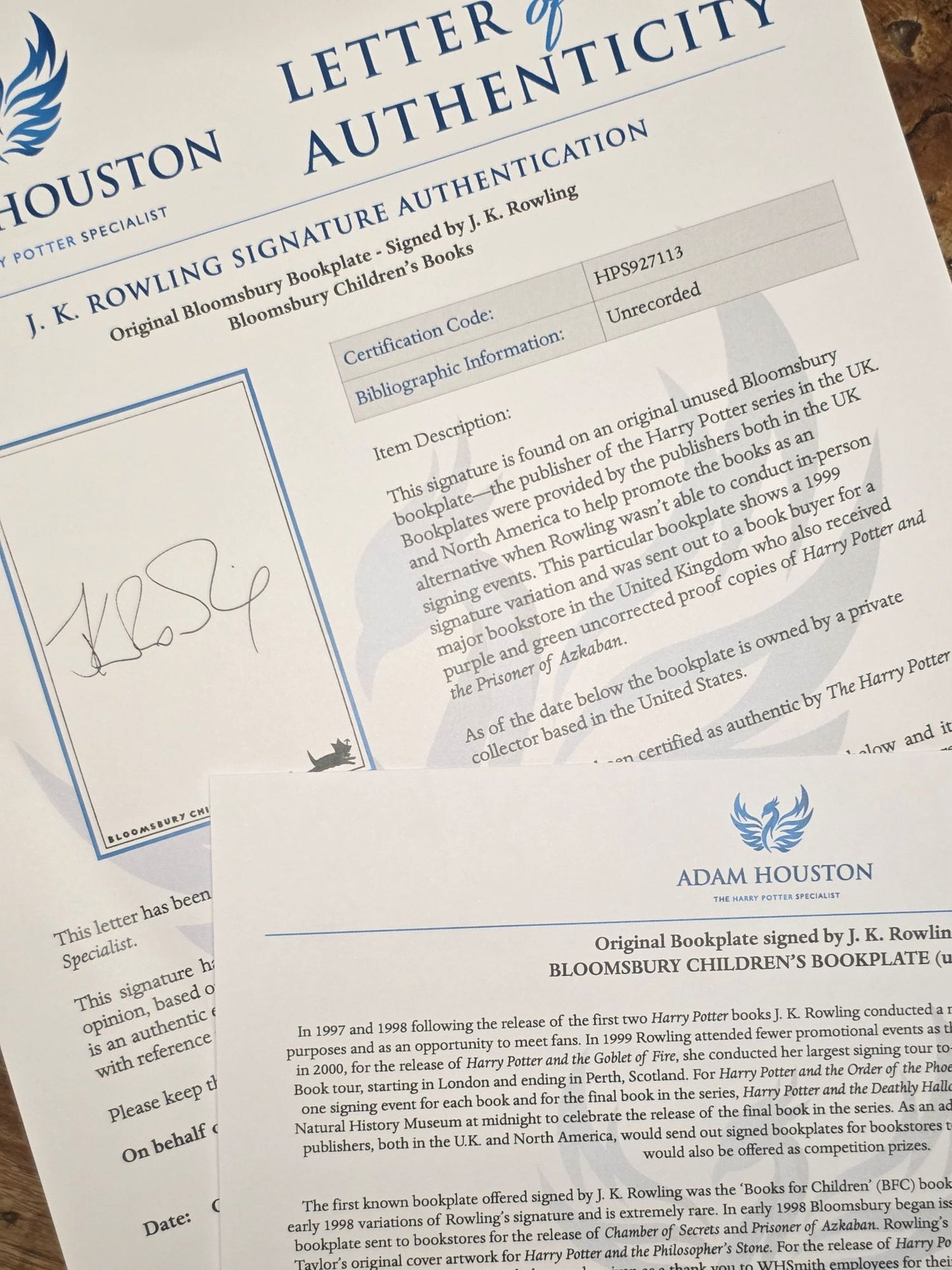 Harry Potter and the Prisoner of Azkaban - Uncorrected Proof Copy (Purple Variant) - Signed Bloomsbury Bookplate