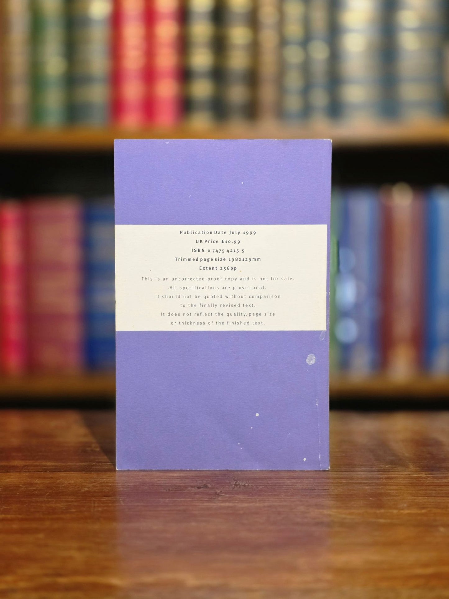 Harry Potter and the Prisoner of Azkaban - Uncorrected Proof Copy (Purple Variant) - Signed Bloomsbury Bookplate