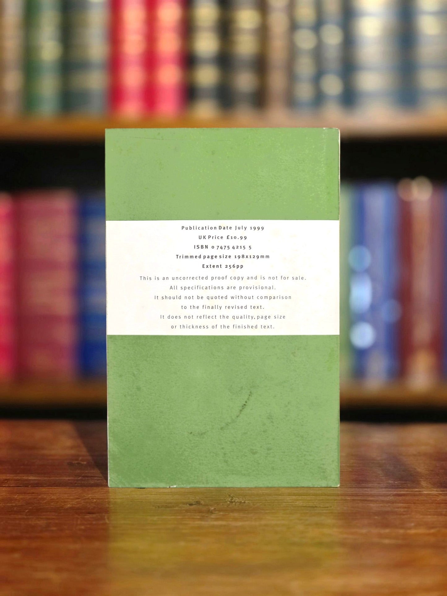 Harry Potter and the Prisoner of Azkaban – Uncorrected Proof Copy (Green Variant) – Signed Bloomsbury Bookplate