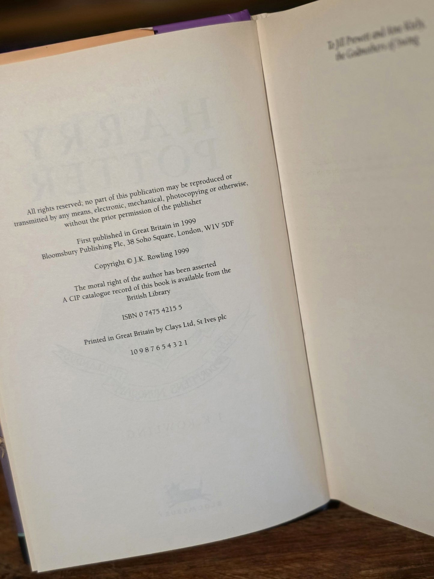 Harry Potter and the Prisoner of Azkaban - First Edition, First printing, Second State