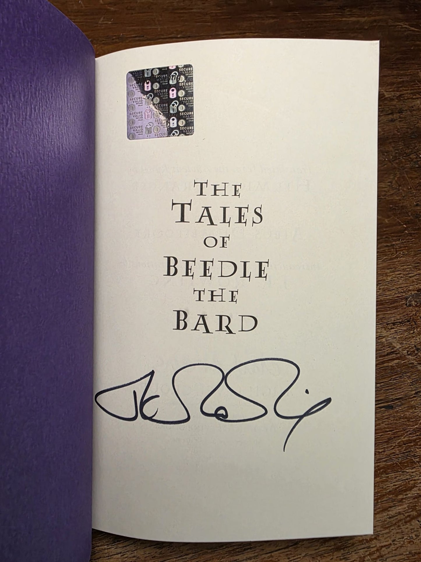 The Tales of Beedle the Bard - Extremely rare signed First American edition, first printing