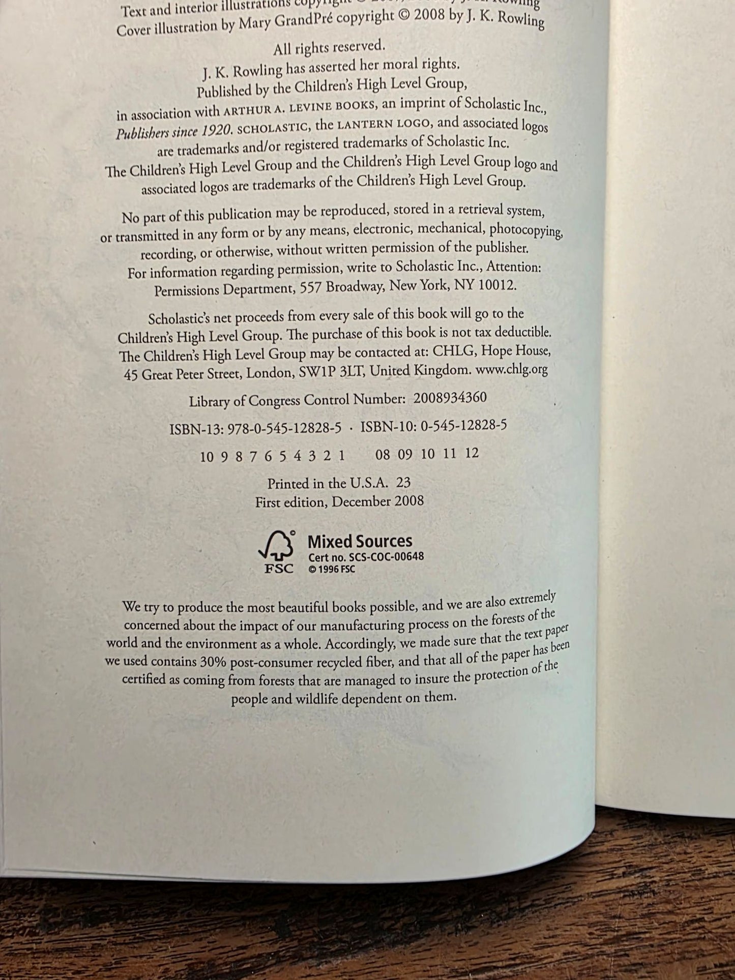 The Tales of Beedle the Bard - Extremely rare signed First American edition, first printing