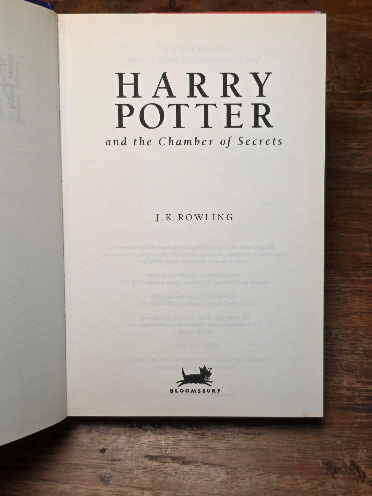 Harry Potter and the Chamber of Secrets – First edition, seventh printing