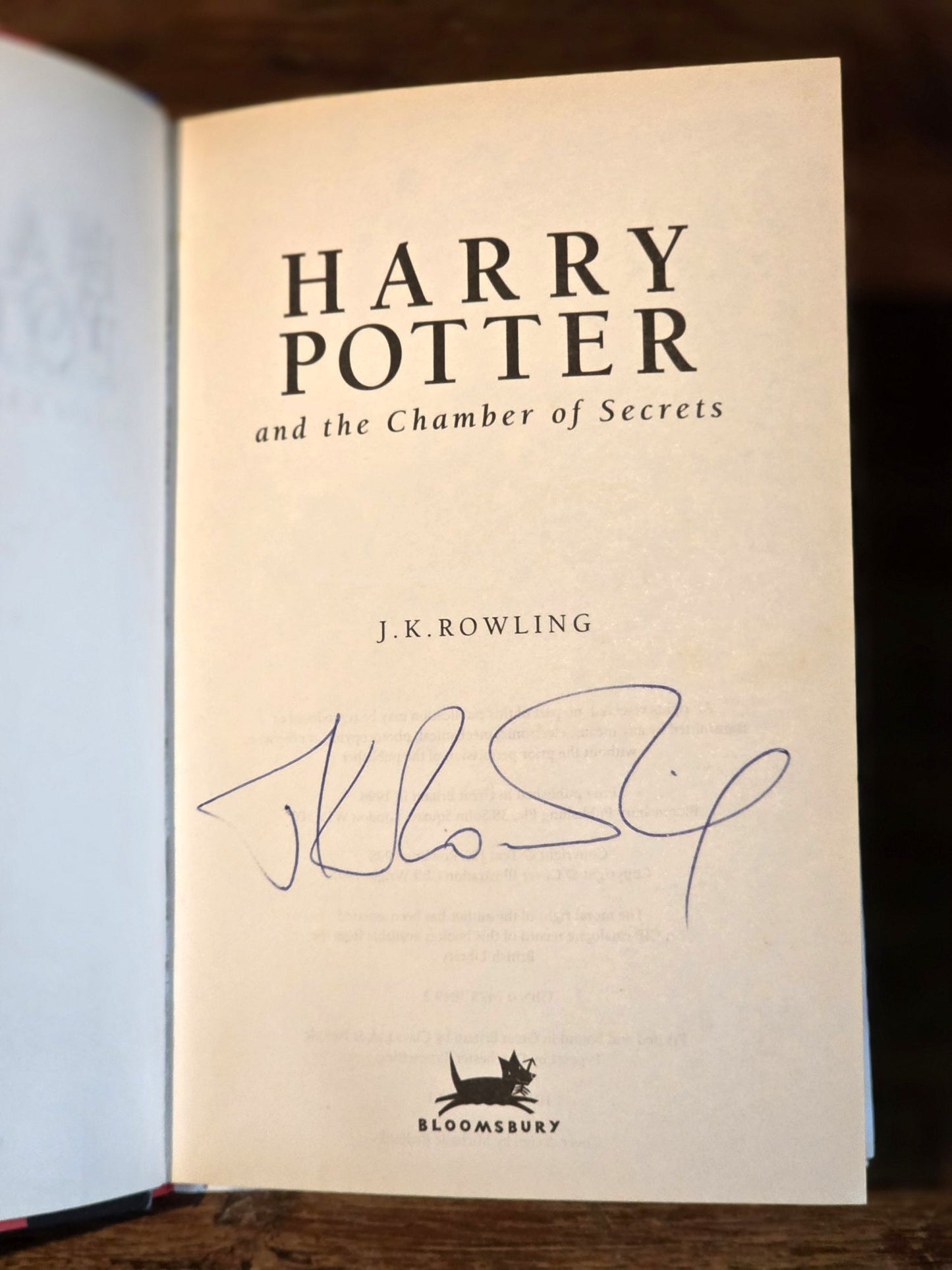 Harry Potter and the Chamber of Secrets First Printing – Signed