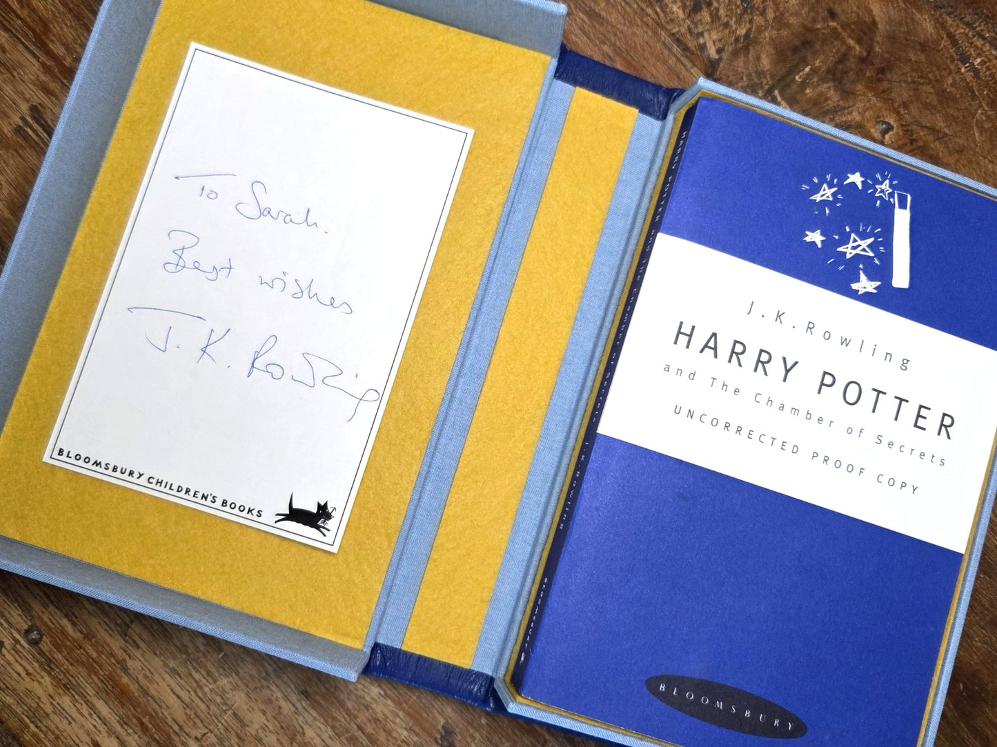 Harry Potter and the Chamber of Secrets - Uncorrected Proof Copy - Signed Bloomsbury Bookplate