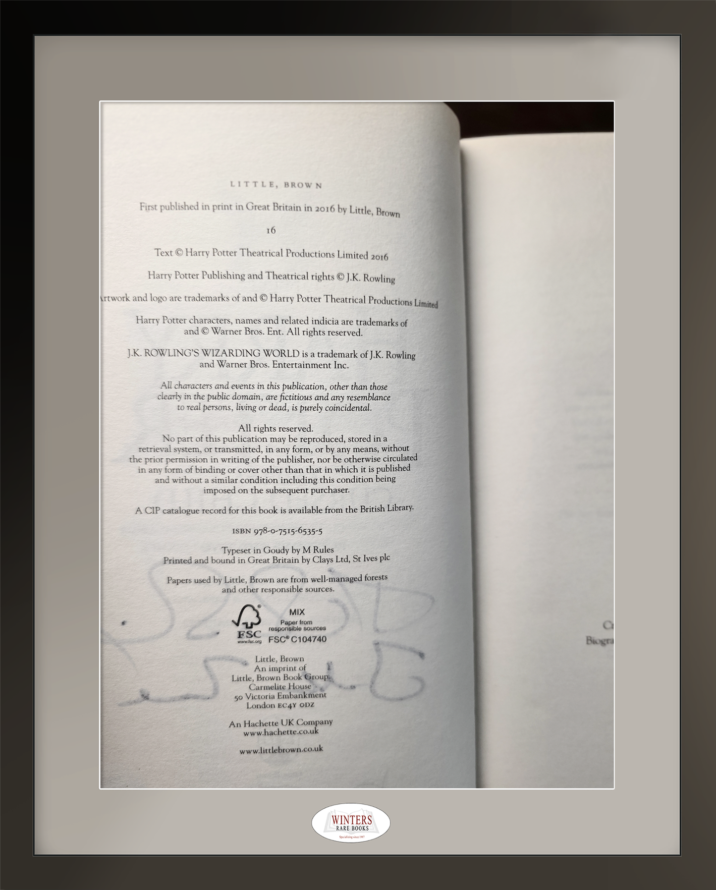 Harry Potter and the Cursed Child – Triple Signed Association Copy