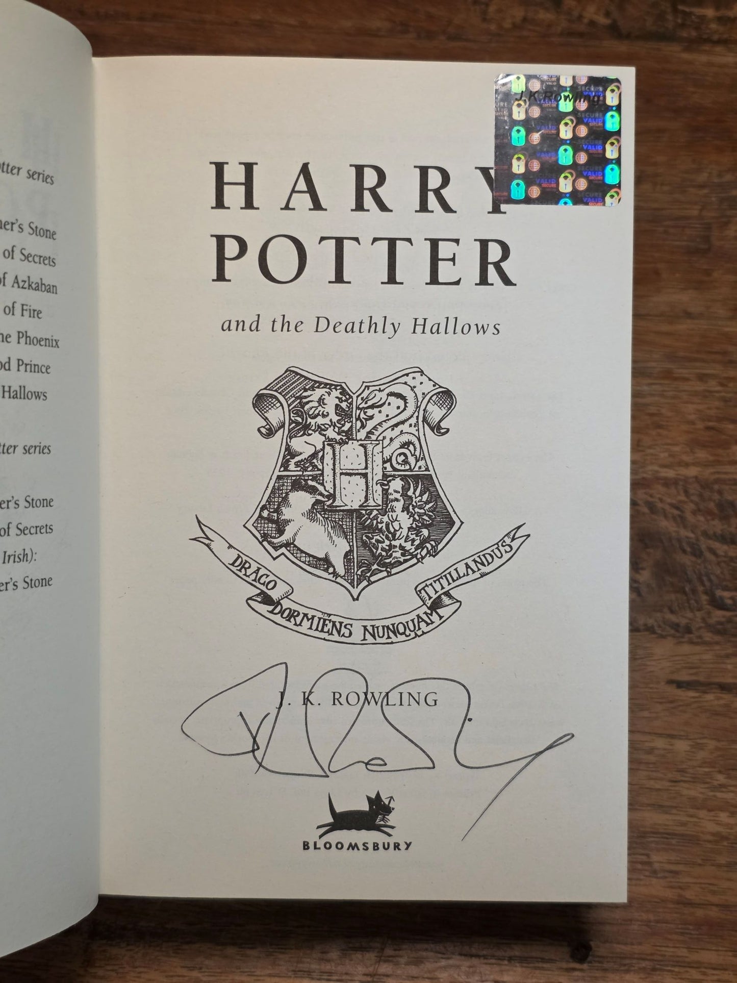 Harry Potter and the Deathly Hallows – signed with Canadian ephemera