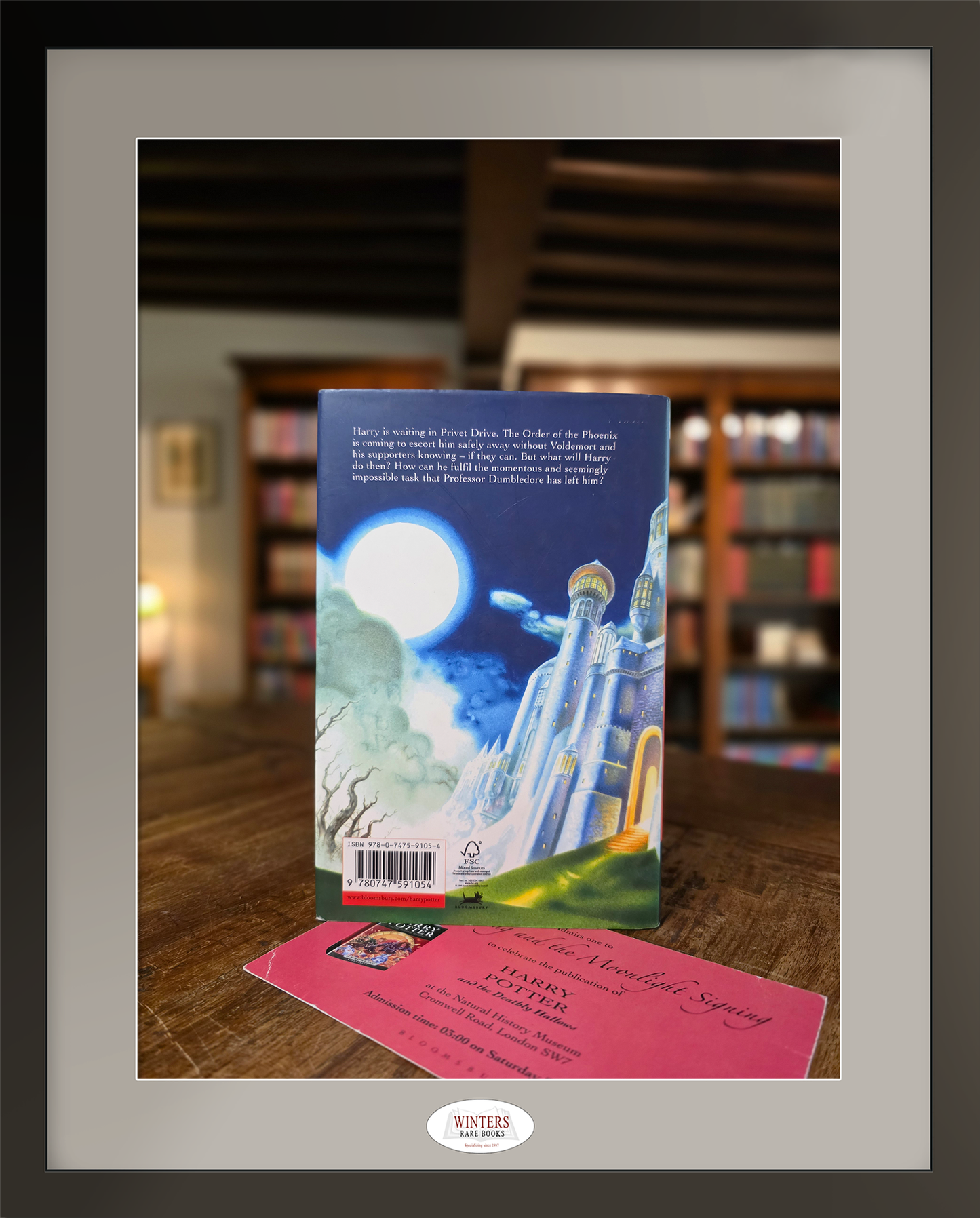 Harry Potter and the Deathly Hallows – Inscribed and Signed with Event Ticket