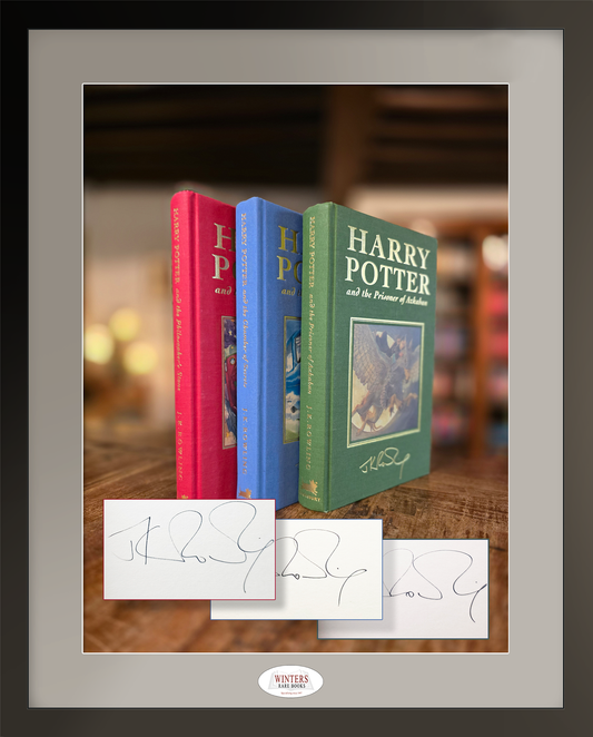 First three DELUXE editions Harry Potter signed by author