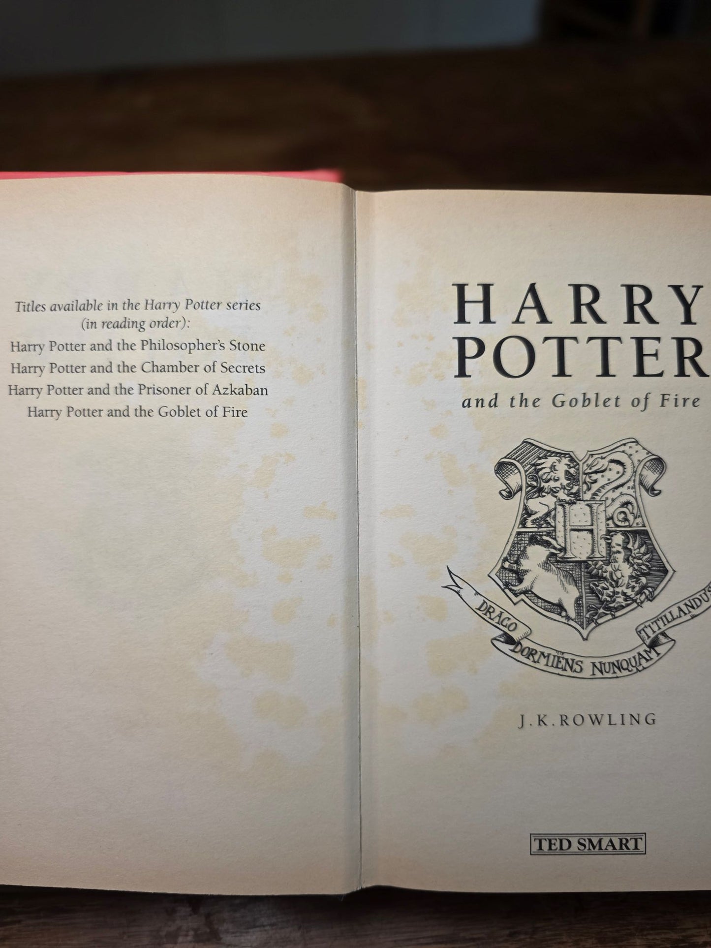 Harry Potter and the Goblet of Fire – Ultra-rare (1/1) inscribed first Ted Smart edition, first printing