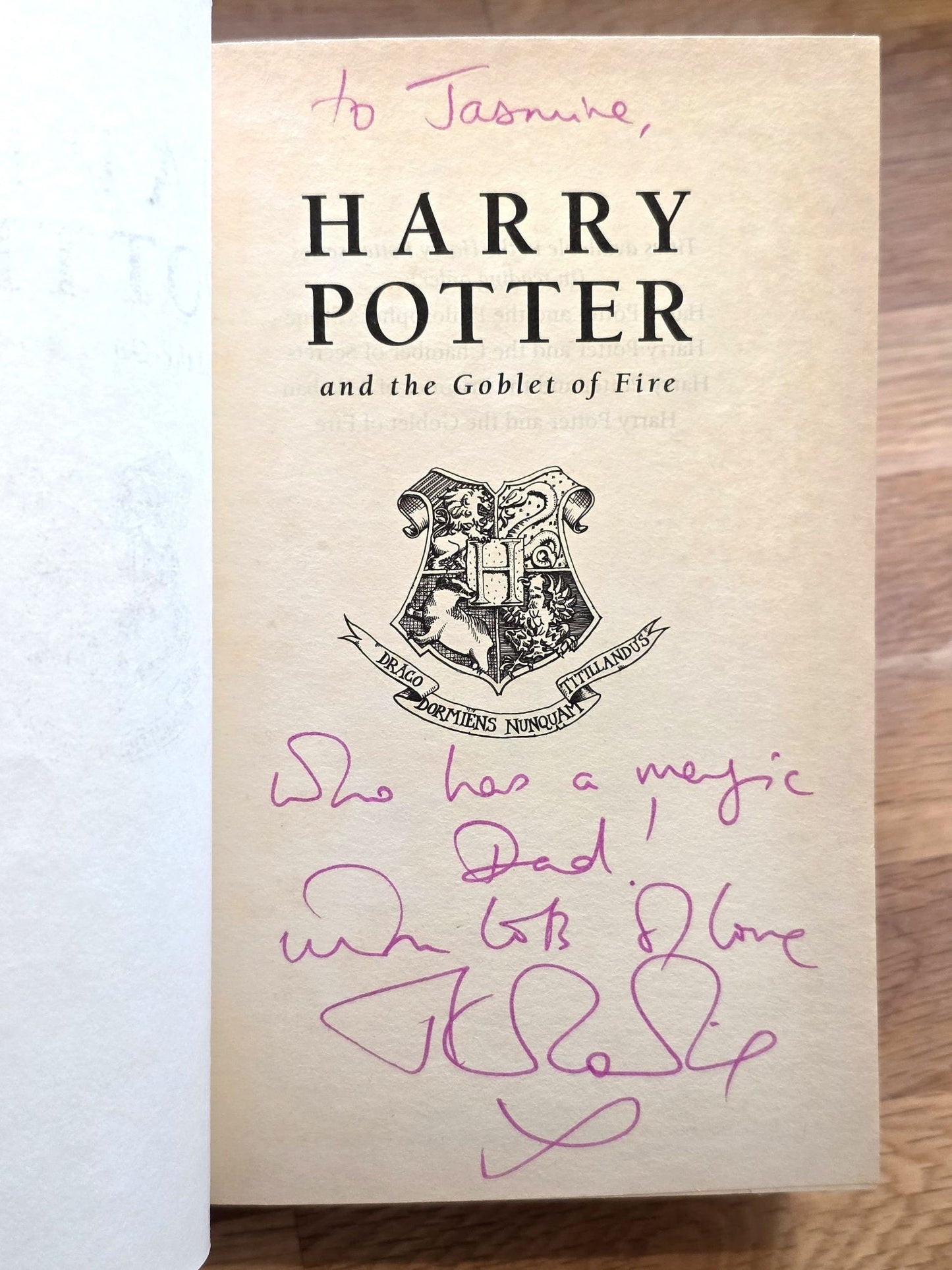 Harry Potter and the Goblet of Fire – Ultra-rare (1/1) inscribed first Ted Smart edition, first printing