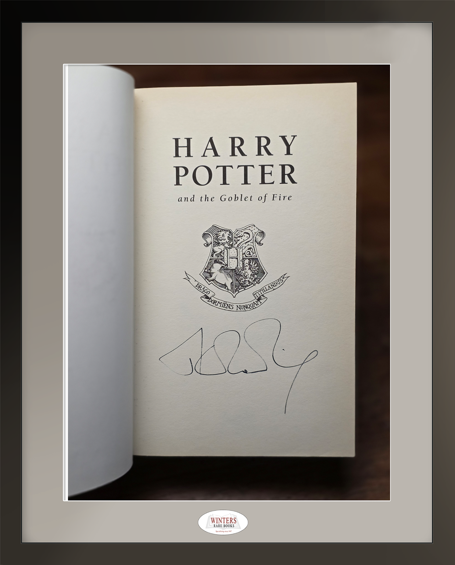 Harry Potter and the Goblet of Fire First UK Bloomsbury edition, first printing — signed on the half-title page