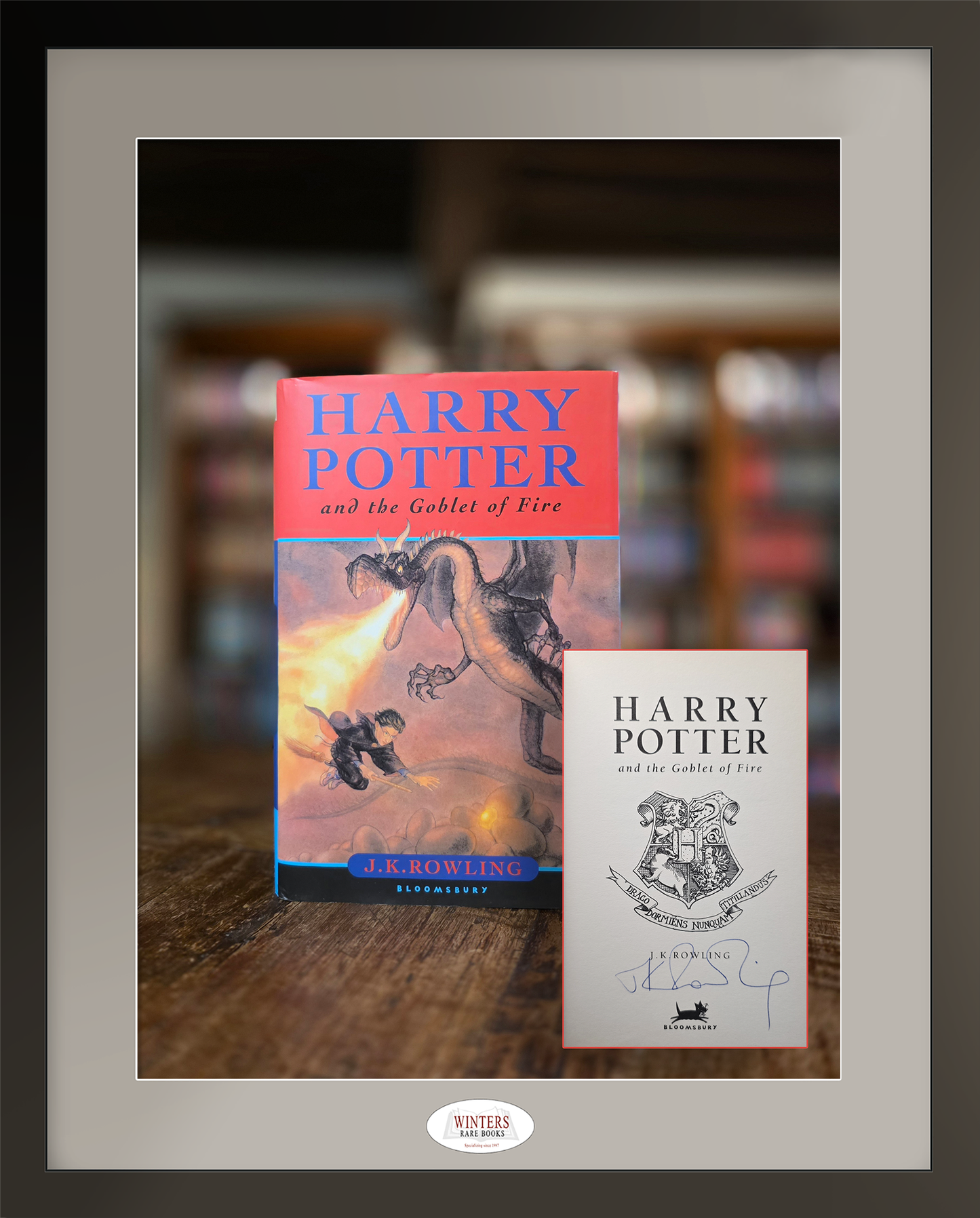 Goblet of Fire signed on half-title