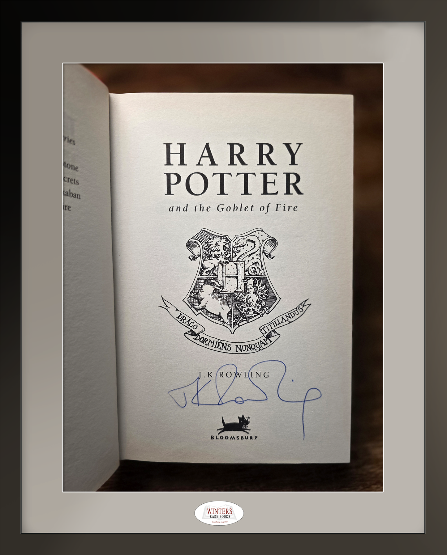 Harry Potter and the Goblet of Fire First UK Bloomsbury edition, first printing — exceptionally signed