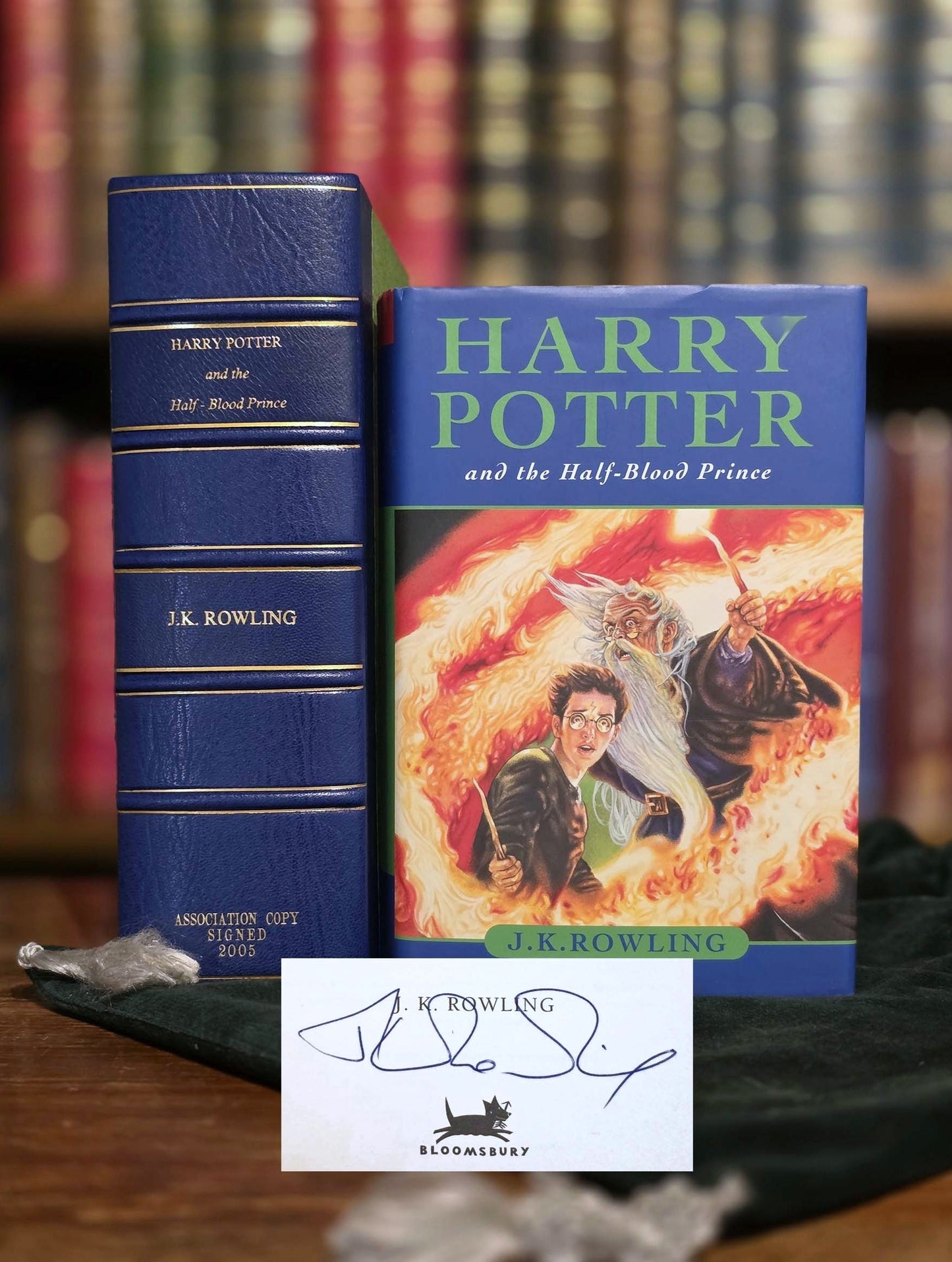 Harry Potter and the Half-Blood Prince — First Edition, First Printing — Edinburgh Castle Launch Association Copy — with Rowling Autograph Letter, Launch Banner, and Photographs