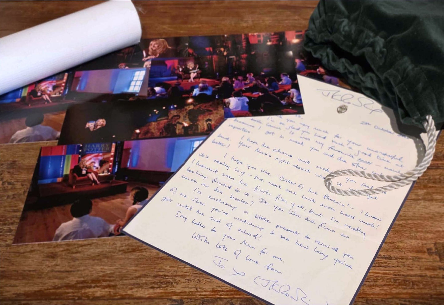 Harry Potter and the Half-Blood Prince — First Edition, First Printing — Edinburgh Castle Launch Association Copy — with Rowling Autograph Letter, Launch Banner, and Photographs