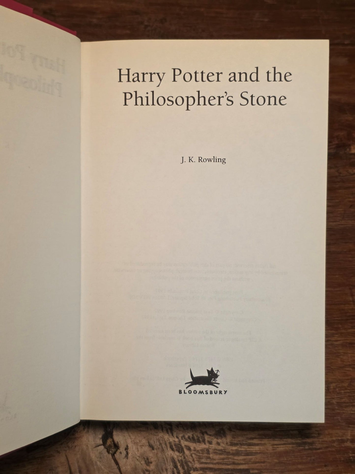 Harry Potter and the Philosopher's Stone - First Hardcover Edition, Fourth Printing