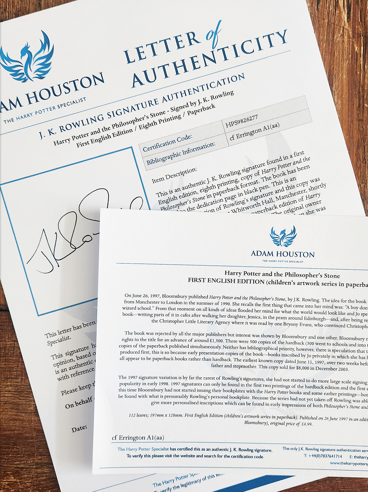 Harry Potter and the Philosopher’s Stone – 8th Printing, Signed