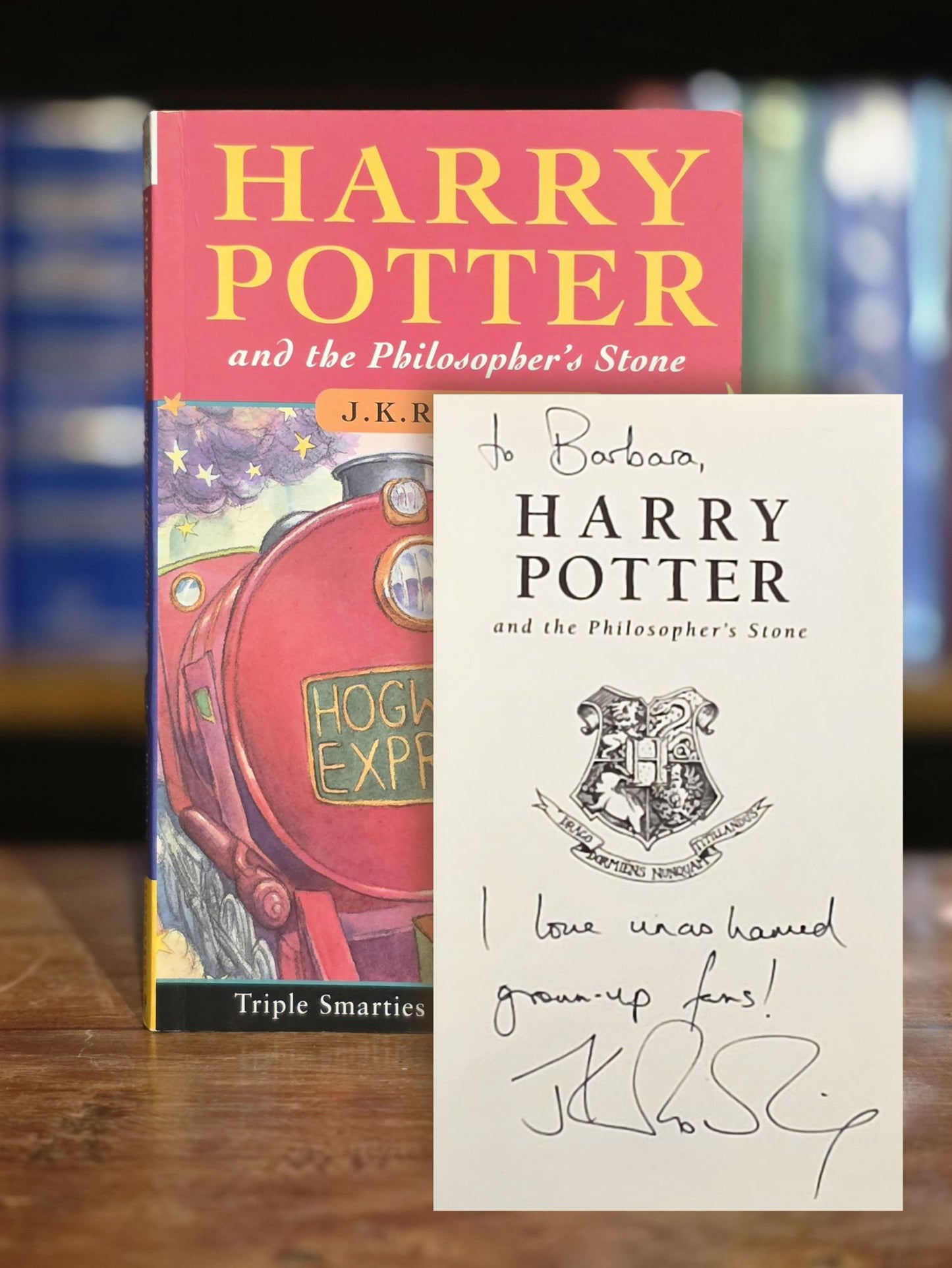 Harry Potter and the Philosopher’s Stone – signed with a historically significant inscription