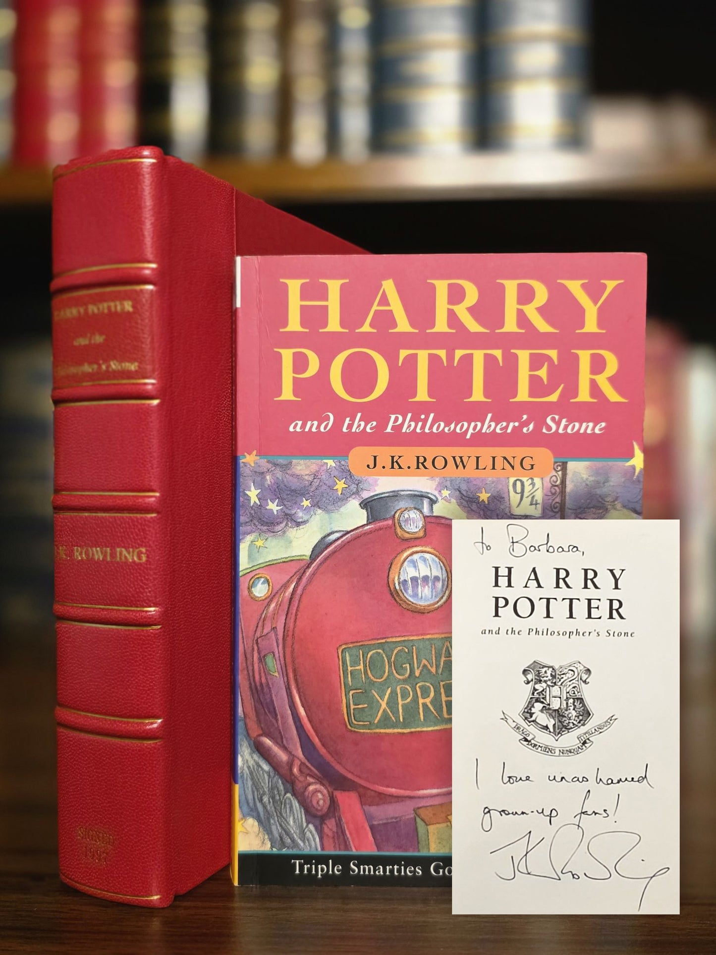 Harry Potter and the Philosopher’s Stone – signed with a historically significant inscription