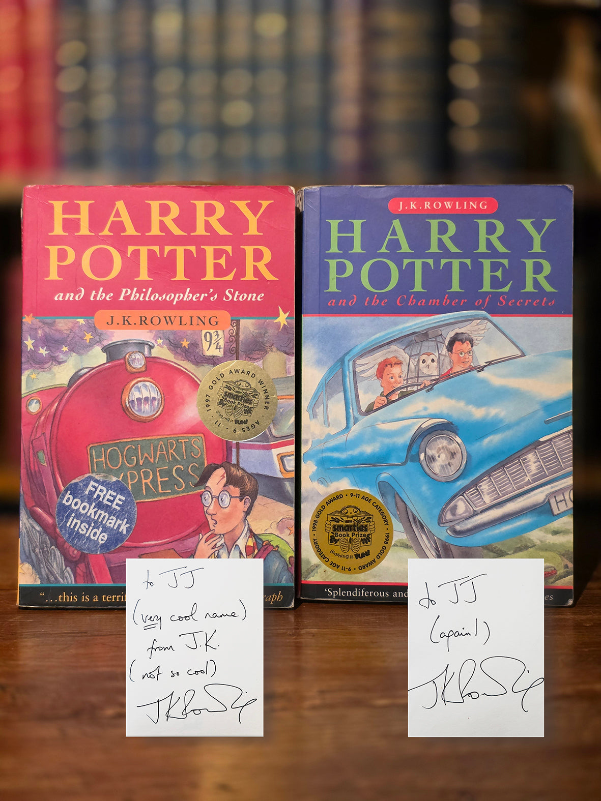 Pilosopher's Stone and Chamber of Secrets inscribed by author