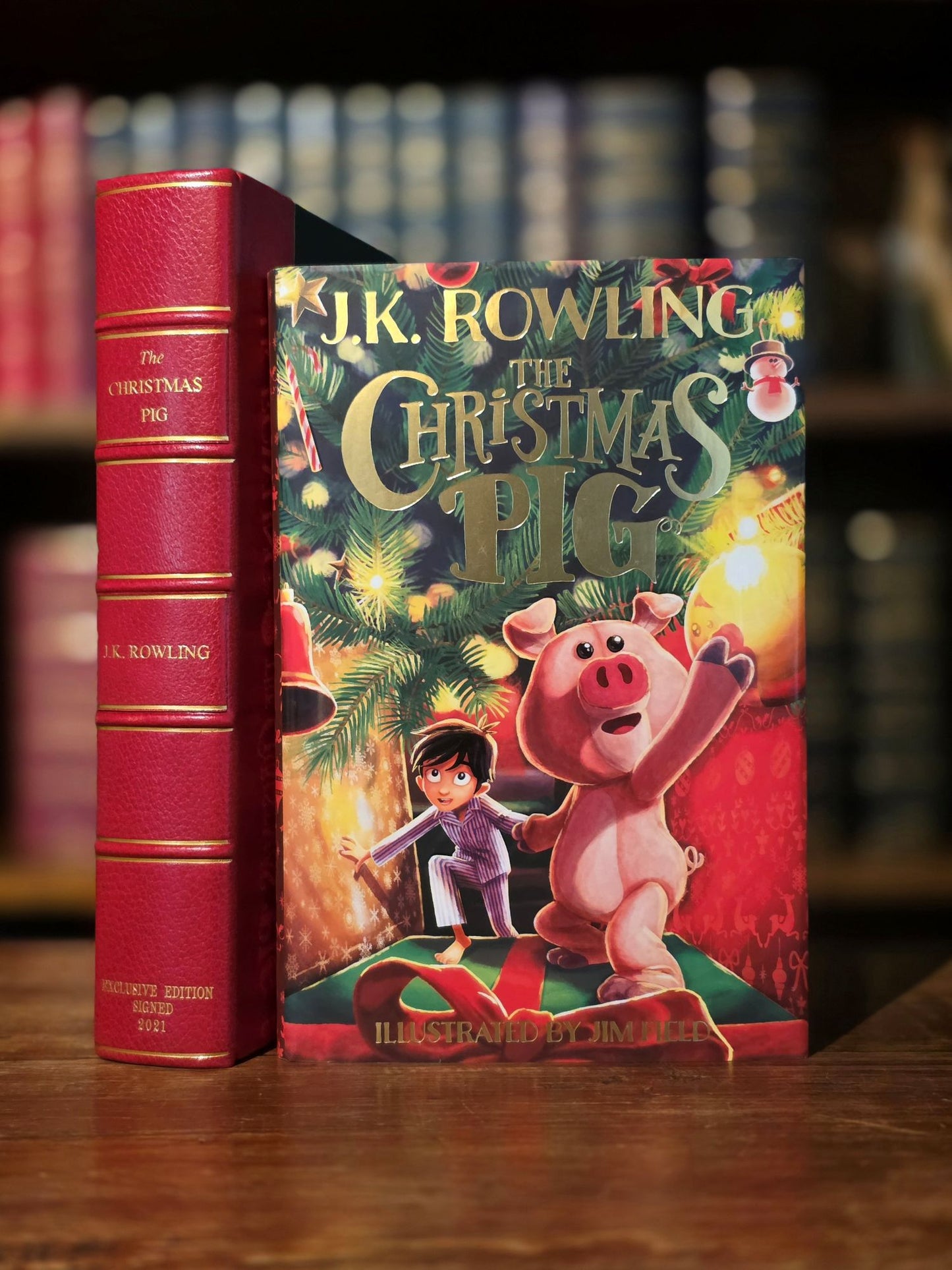 The Christmas Pig – Signed by J.K. Rowling on a special printed leaf