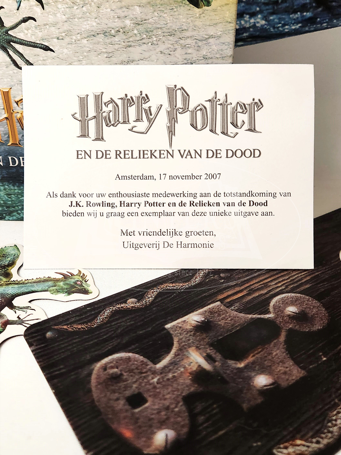 First Dutch printing Harry Potter and the Deathly Hallows - Publishers employee copy with promo set.